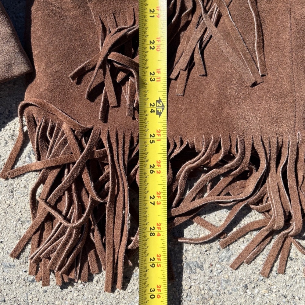 Vintage Brown Suede Fringe Western Jacket Womens Medium Planiformatic 70s Boho - Picture 2 of 9